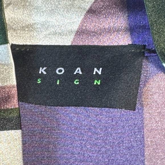 Koan Elegant Purple Geometric Italian Dress 6 - Picture 7 of 11